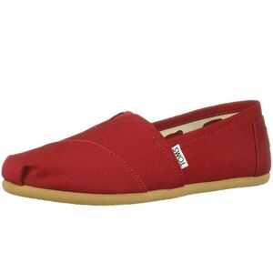 TOMS Alpargata Red Canvas Slip-On Shoes